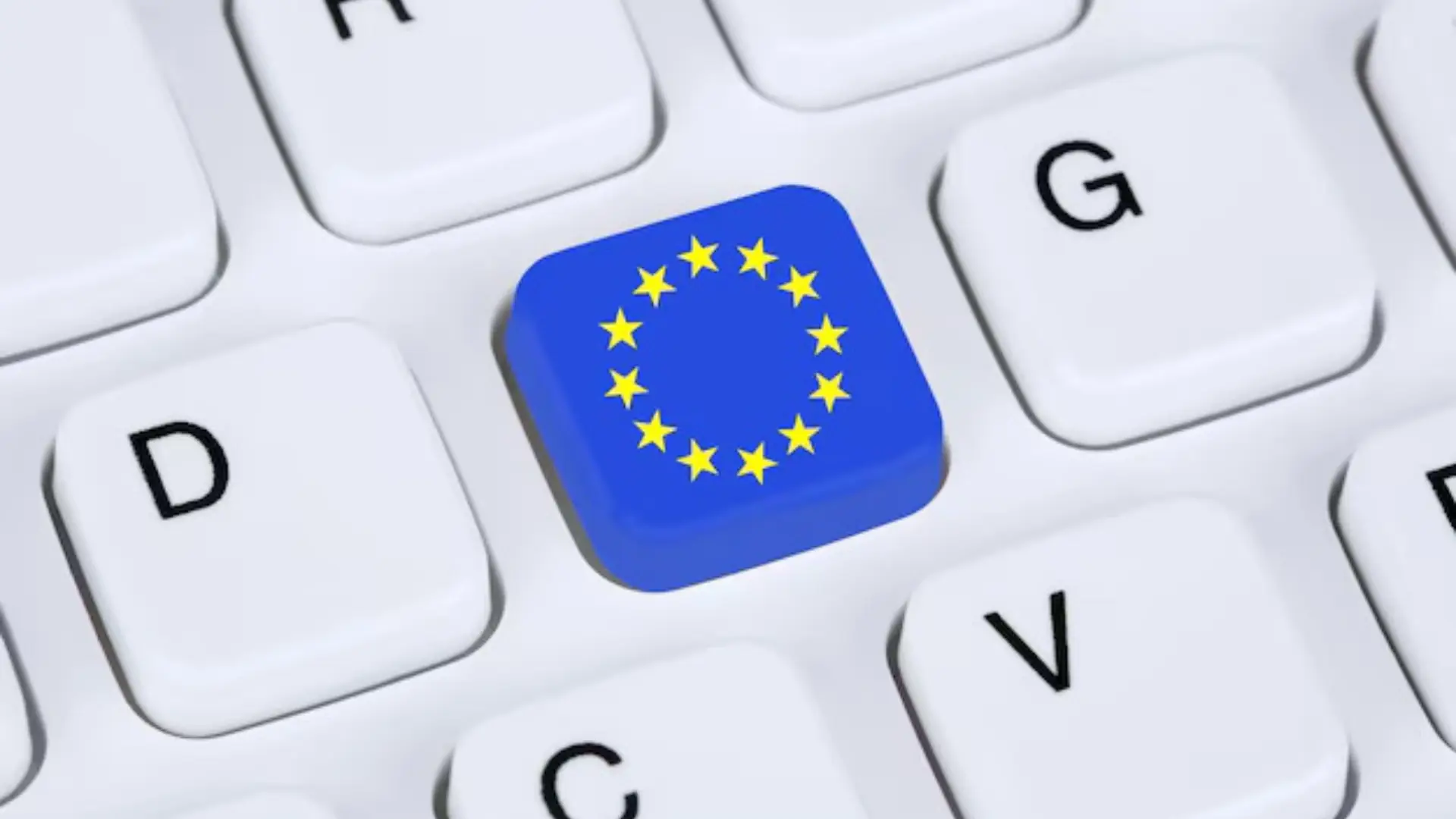 Clavier avec drapeau européen illustrant la souveraineté numérique en santé